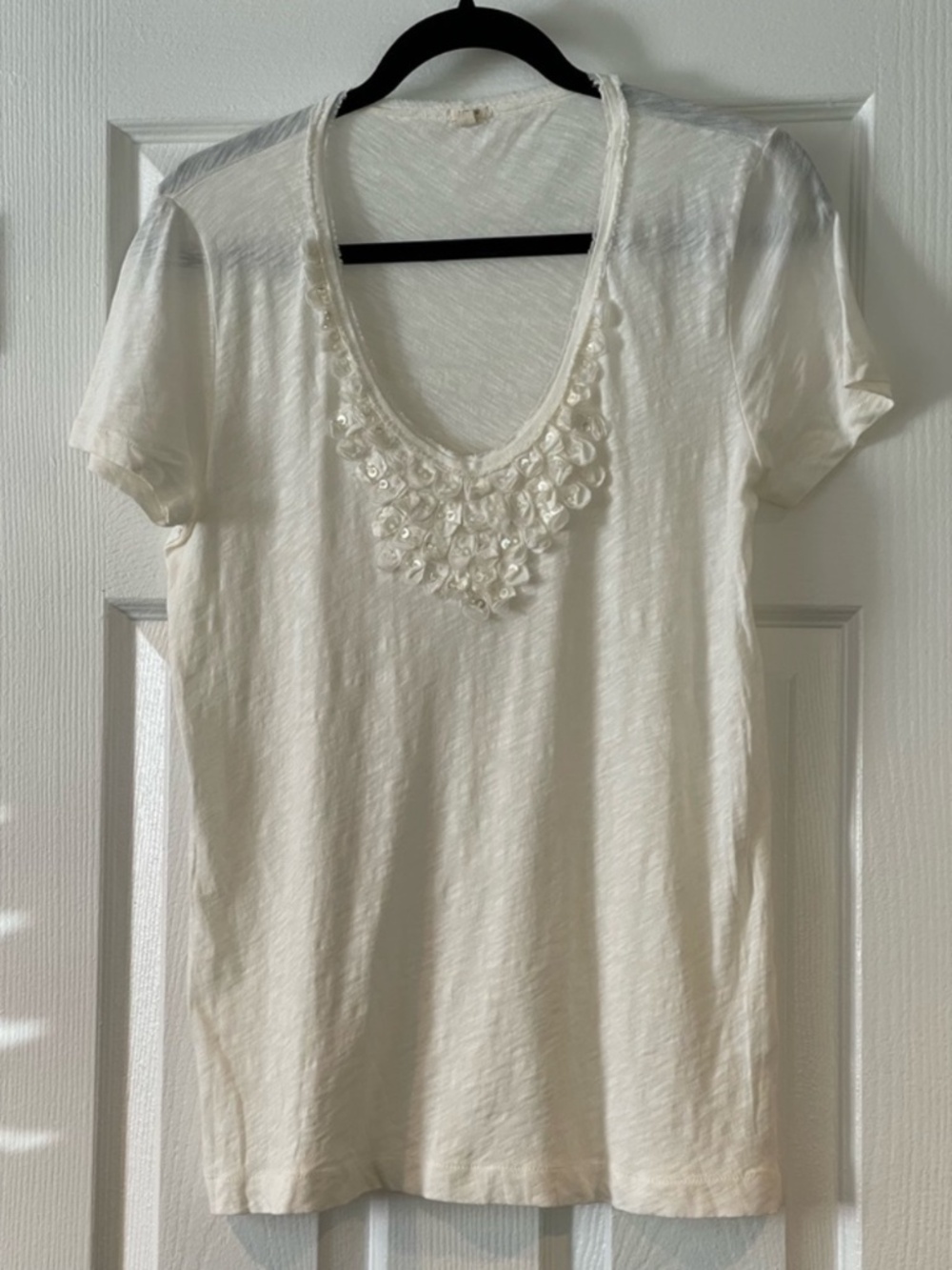 J.Crew Sequin Floral T-Shirt Top